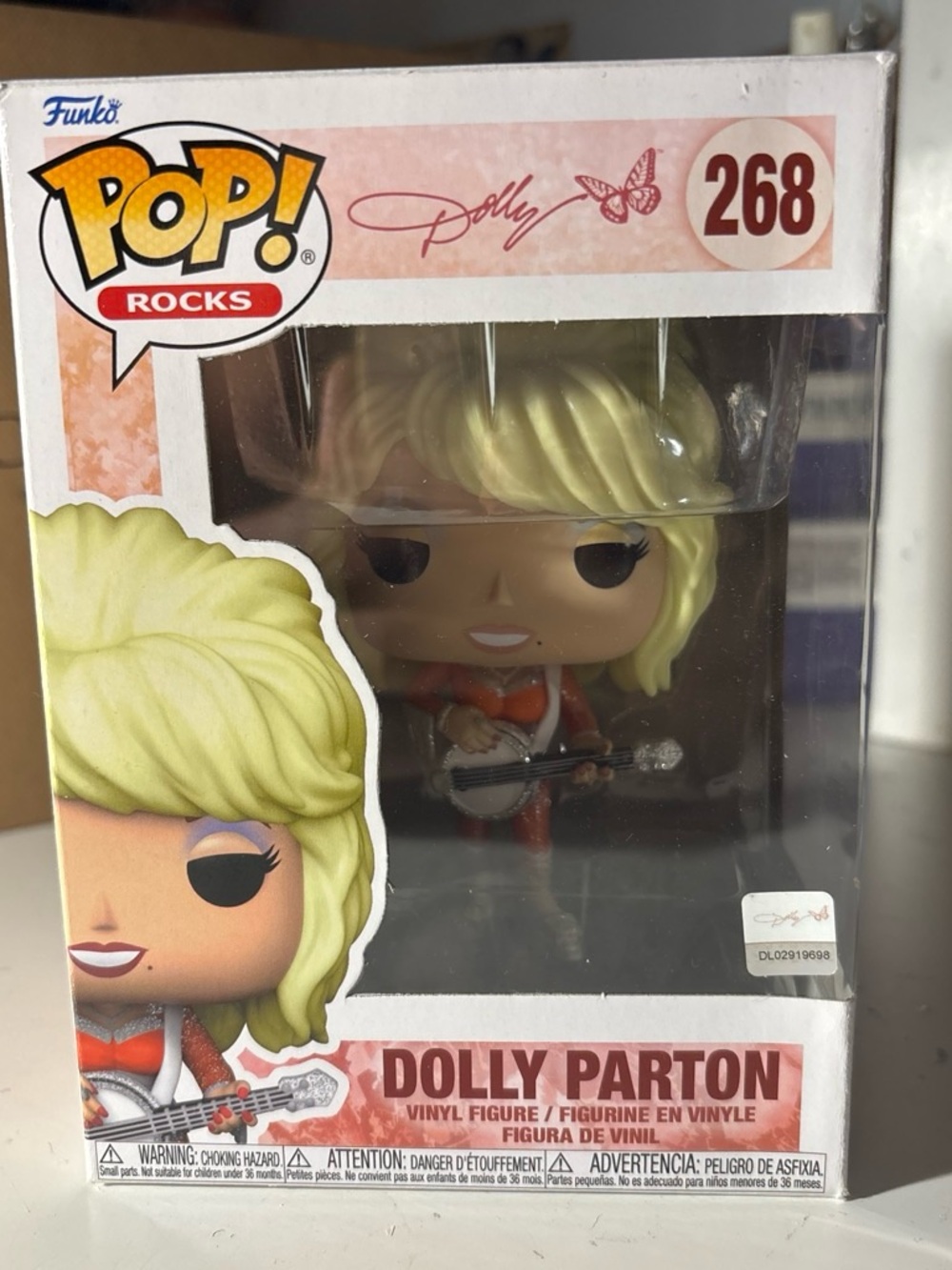 Funko Pop! Rocks Dolly Parton Vinyl Figure - Blonde Hair, Orange Outfit